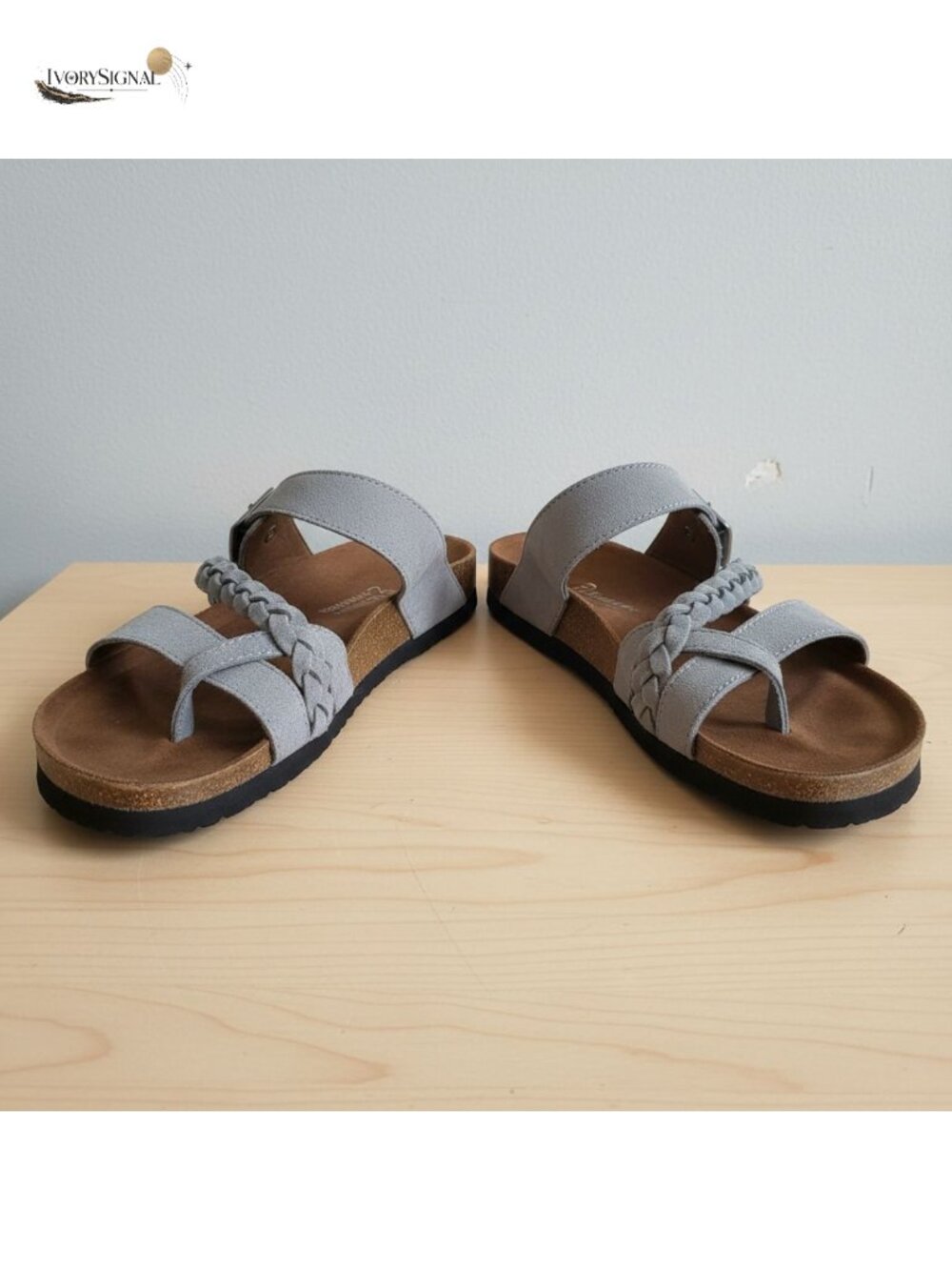 White Mountain Women's Hazy Braided Footbed Sandal Adjustable Buckle Slide